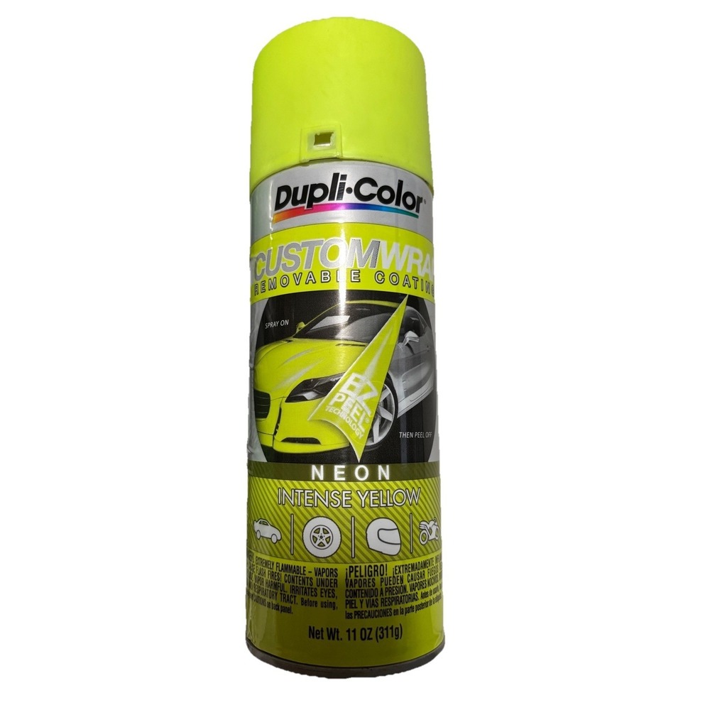 Dupli-Color Custom Wrap 11oz Peelable Spray Paint – Neon Intense Yellow – New